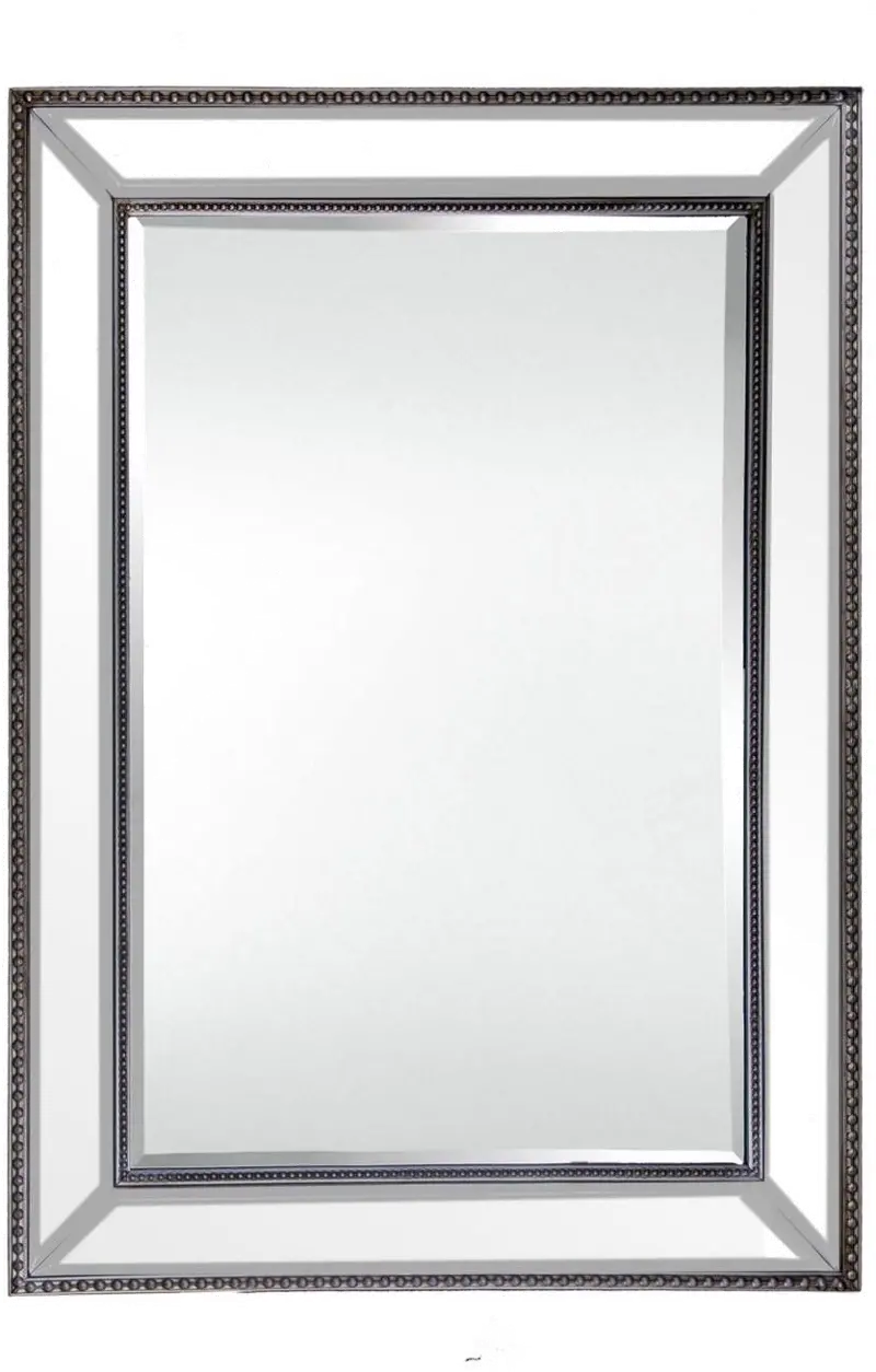 43 Inch Medium Silver Beaded Mirror