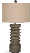 Gray Wash Turned Wood Table Lamp