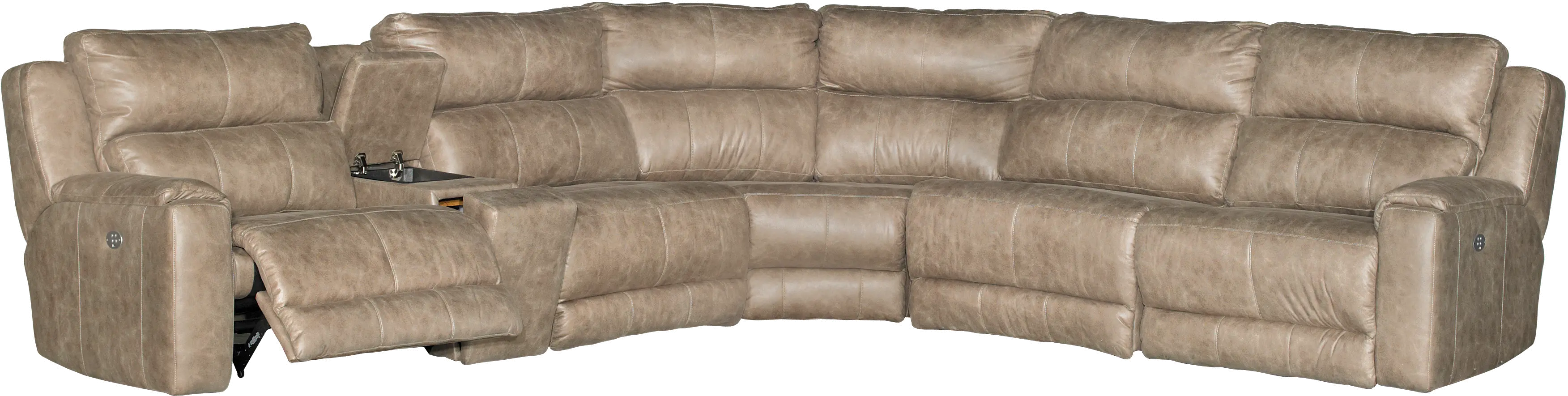 Dazzle Taupe 6 Piece Power Reclining Sectional-1
