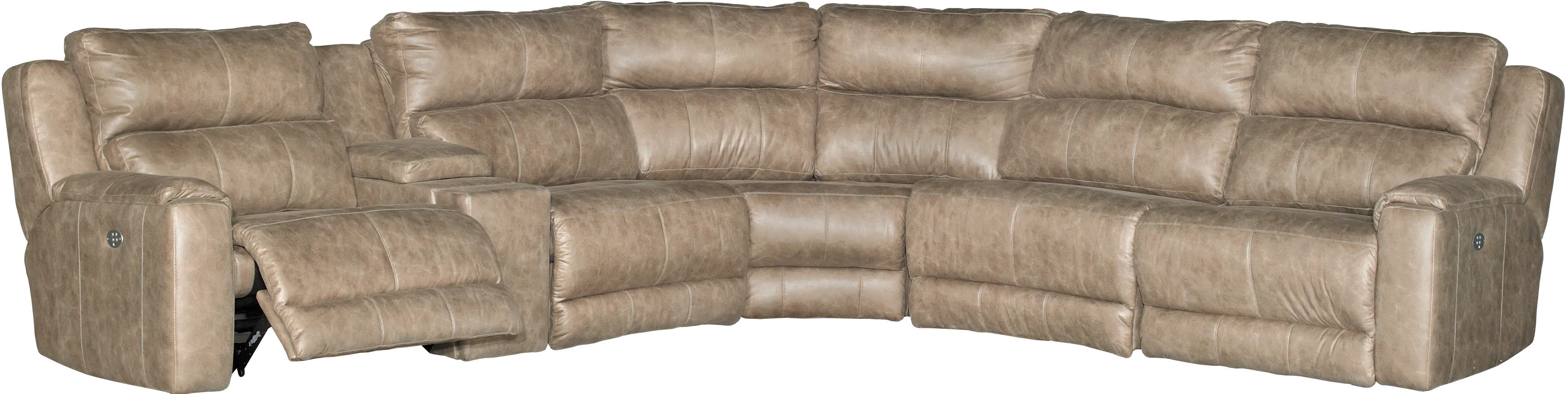 Dazzle Taupe 6 Piece Power Reclining Sectional-2