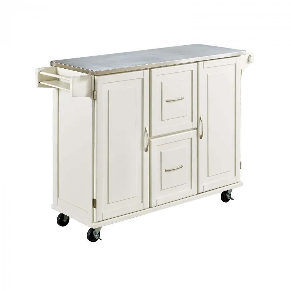 4514-95 White Stainless Top Kitchen Cart - Patriot -3