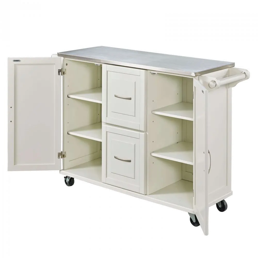 4514-95 White Stainless Top Kitchen Cart - Patriot -4