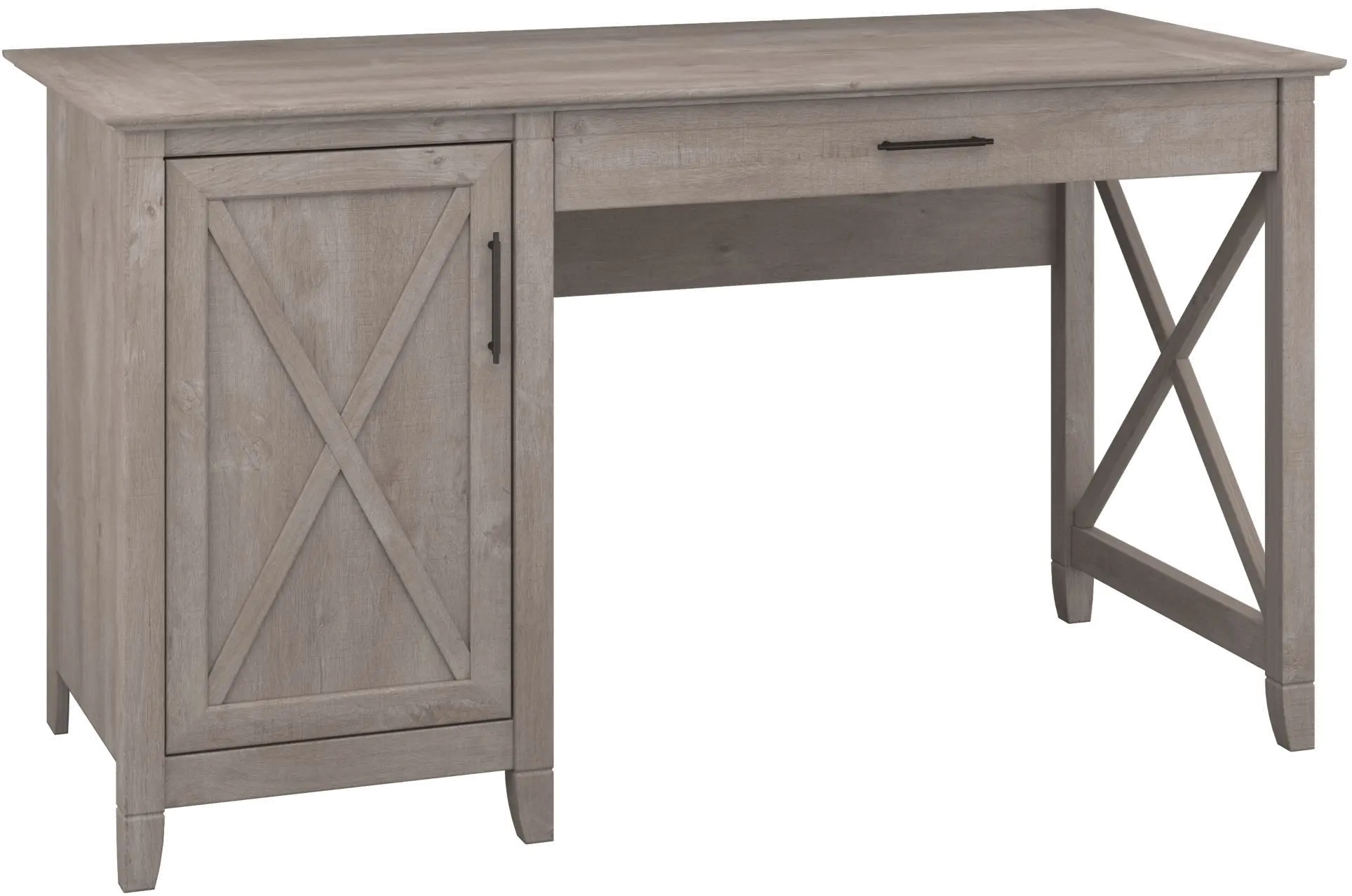 KWD154WG-03 Gray Single Pedestal Desk (54 Inch) - Bush Furniture-1