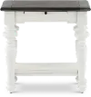 European Cottage Charcoal Gray & White Side Table
