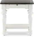European Cottage Charcoal Gray & White Side Table