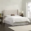 141NB-BRLNNTLC Abigail Ivory Diamond Tufted Wingback Full Headboard - Skyline Furniture