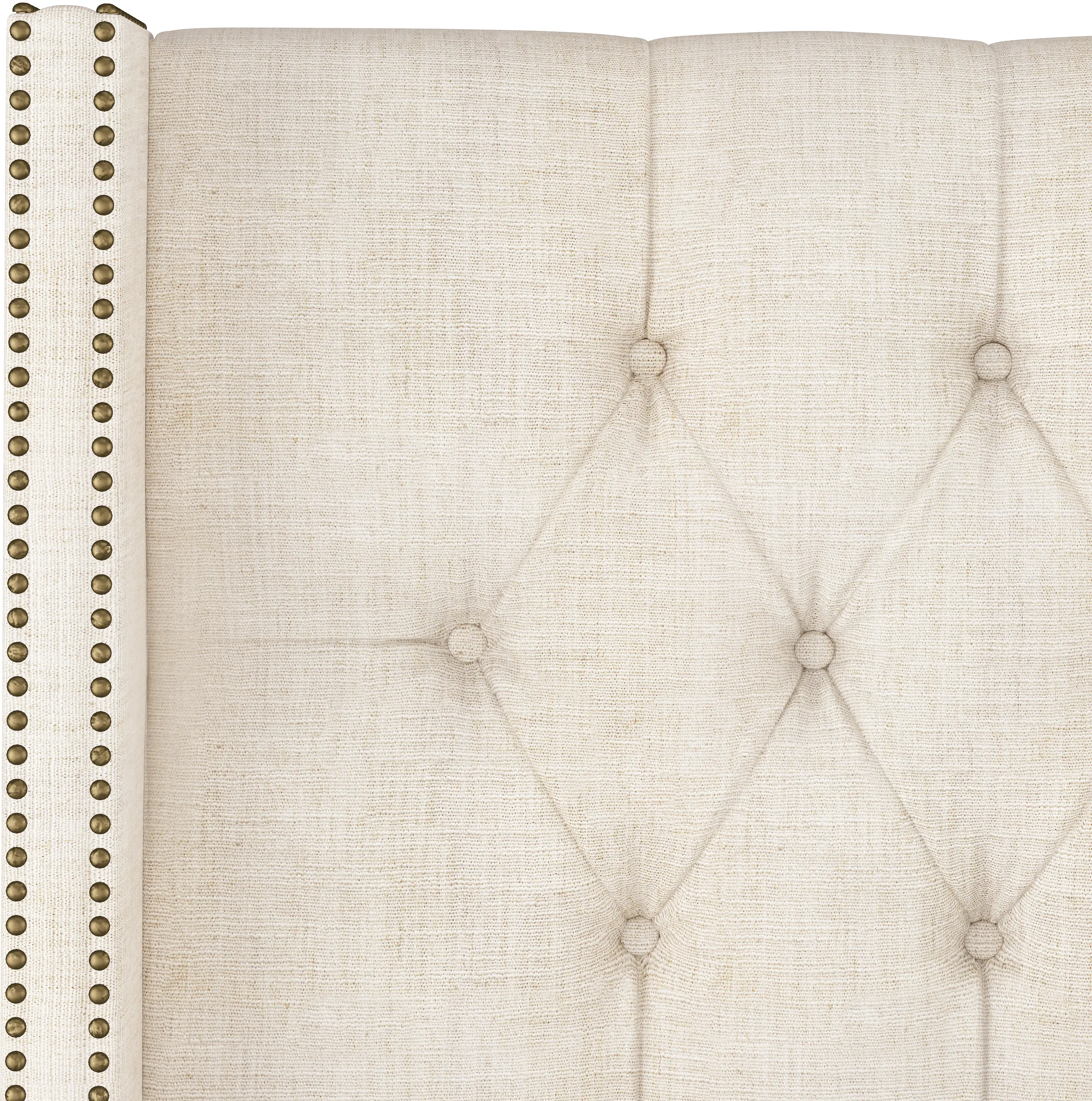 142NBBED-BRLNNTLC Abigail Ivory Diamond Tufted Wingback Queen Bed - Skyline Furniture-5