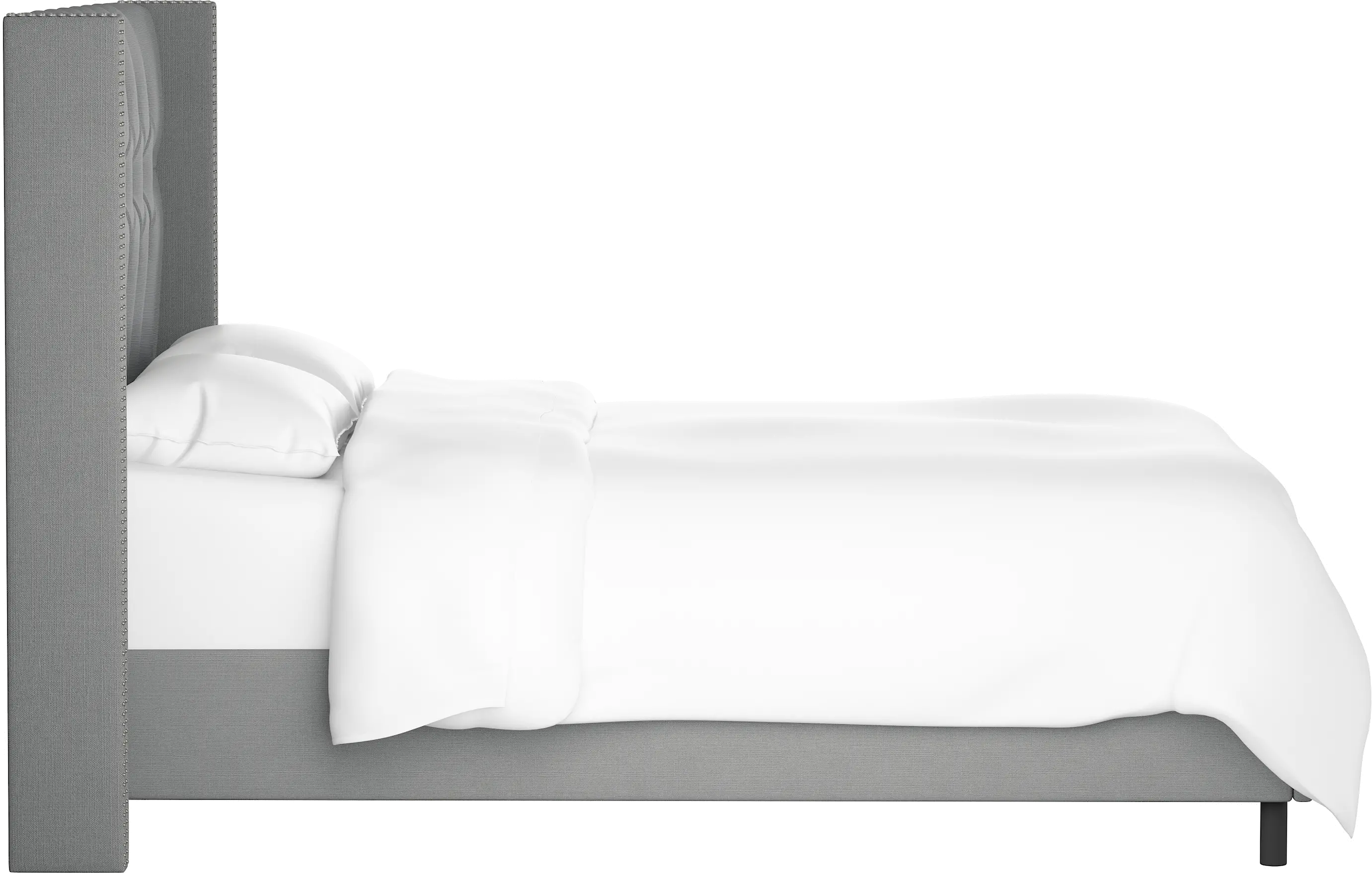 144NBBED-PWLNNGR Abigail Gray Diamond Tufted Wingback California King Bed - Skyline Furniture-4