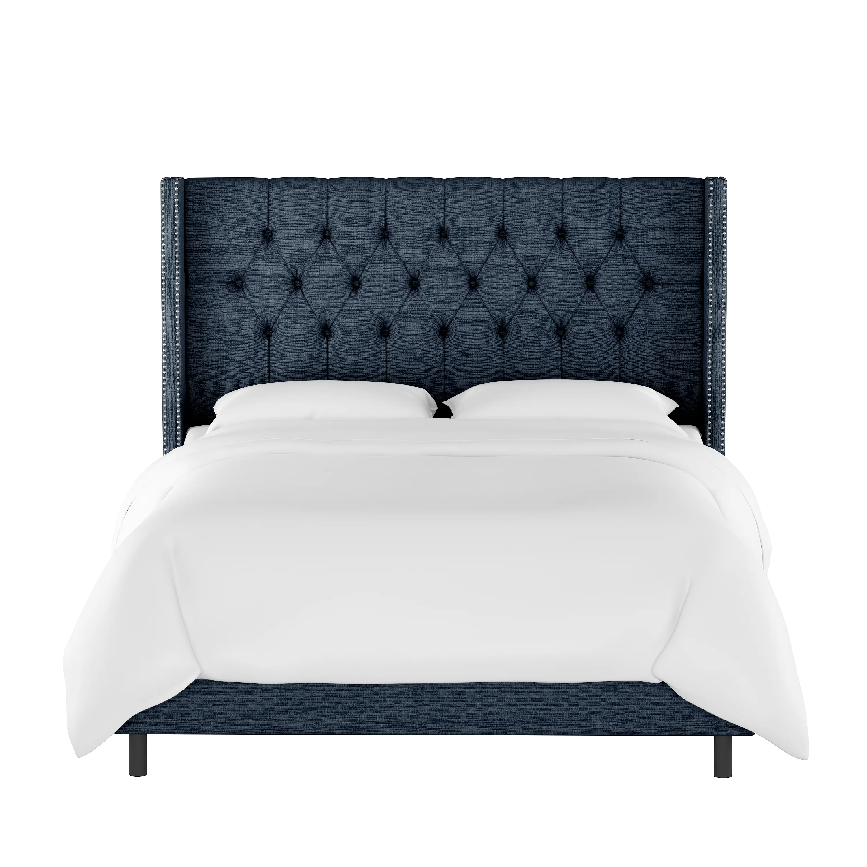141NBBED-PWLNNNV Abigail Navy Blue Diamond Tufted Wingback Full Bed - Skyline Furniture-4