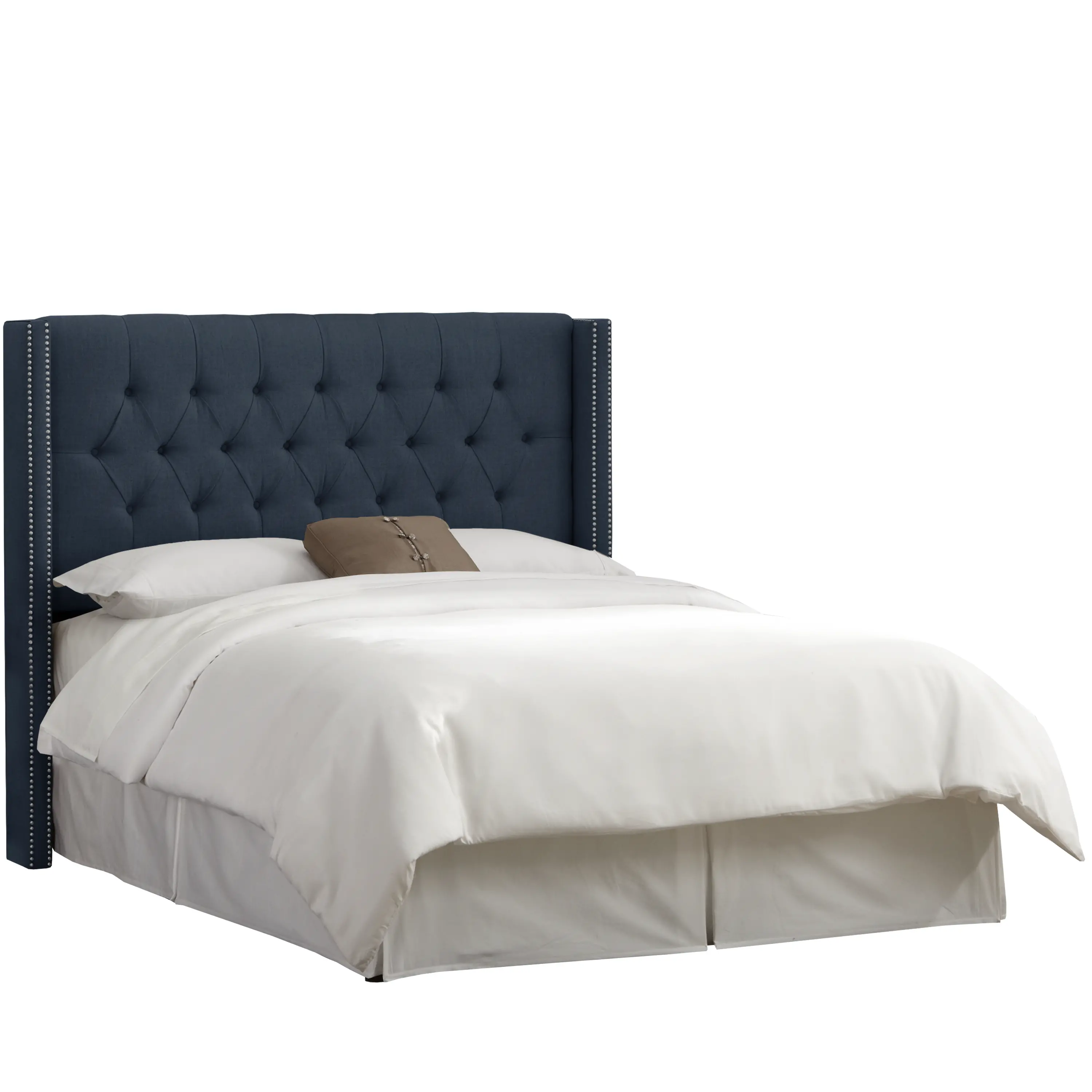 141NBBED-PWLNNNV Abigail Navy Blue Diamond Tufted Wingback Full Bed - Skyline Furniture-5