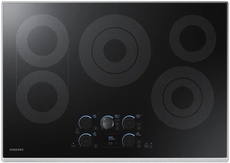 NZ30K7570RS Samsung 30 Inch Smart Smoothtop Electric Cooktop with Touch Controls - Stainless Steel-1