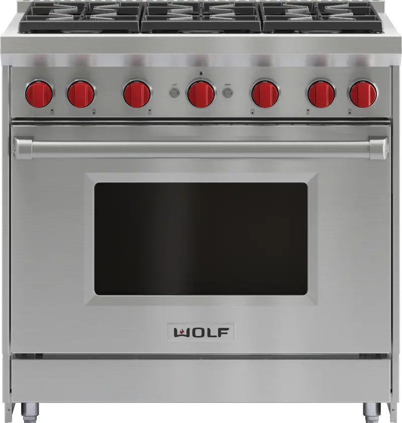 Wolf 5.5 cu ft LP Gas Range - Stainless Steel 36 Inch