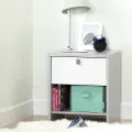 10513 Cookie Gray and White Nightstand - South Shore