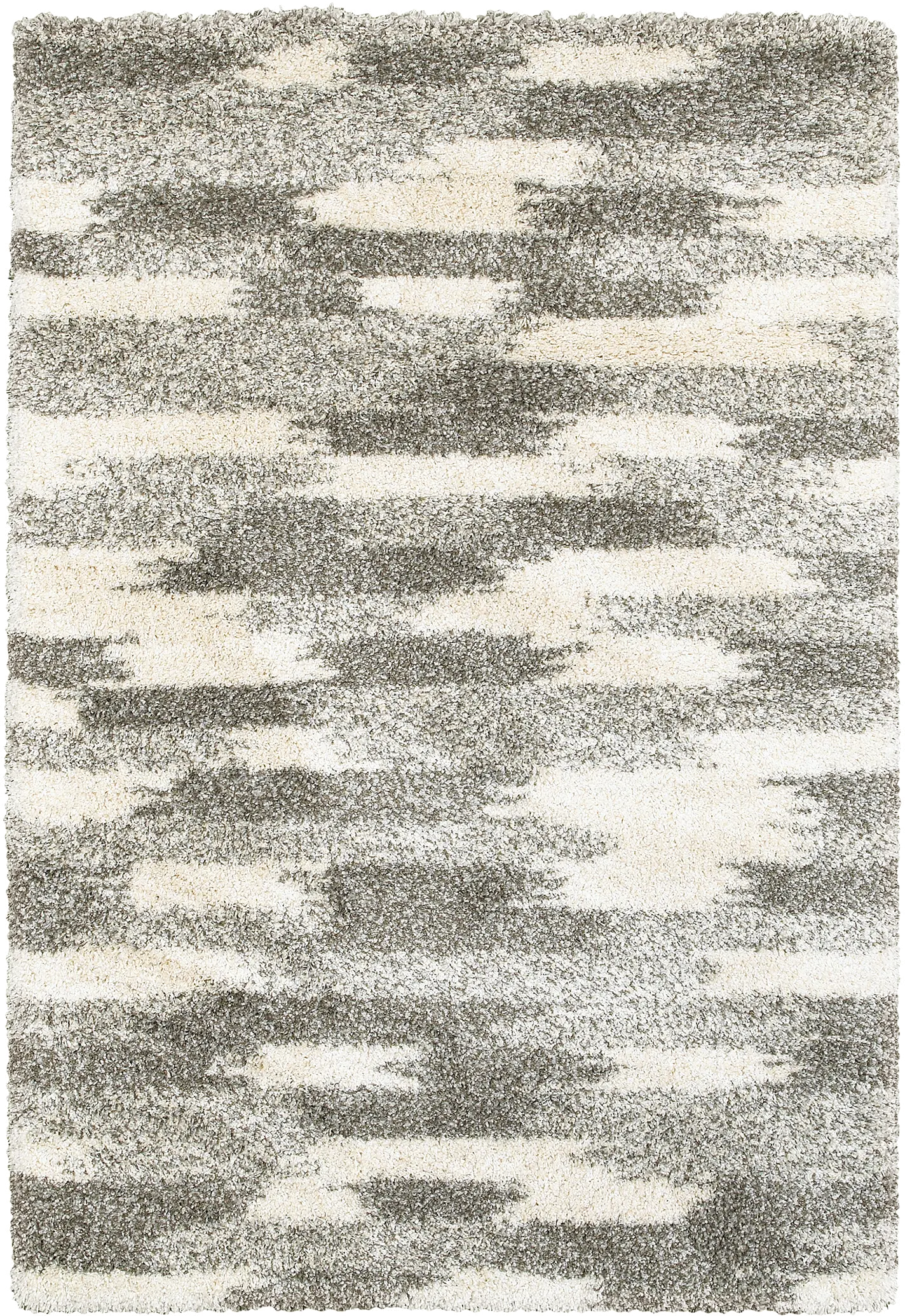 Henderson 5 x 8 Geometric Shag Gray and Ivory Area Rug-1