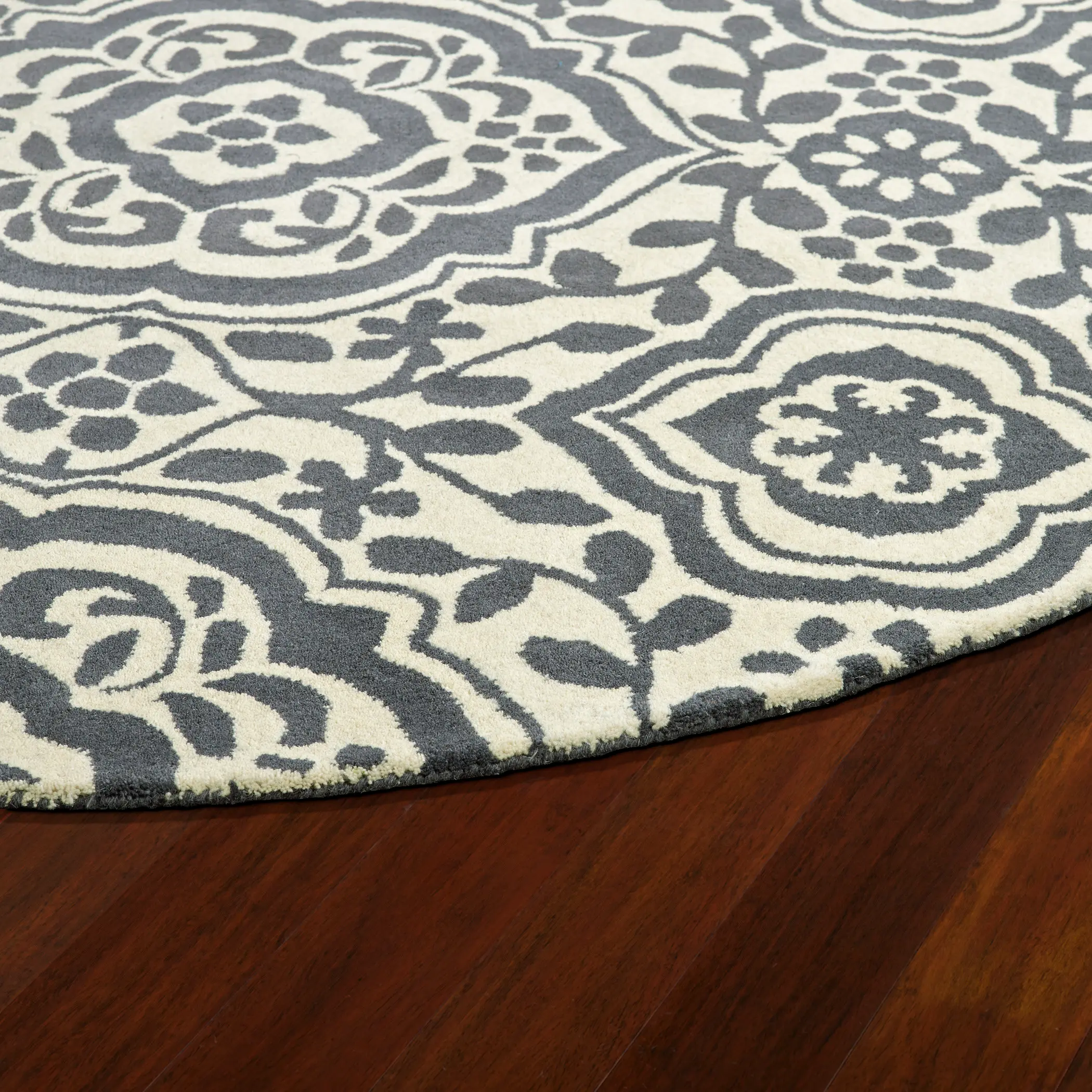 10' Round Charcoal Gray & Ivory Area Rug - Evolution-4