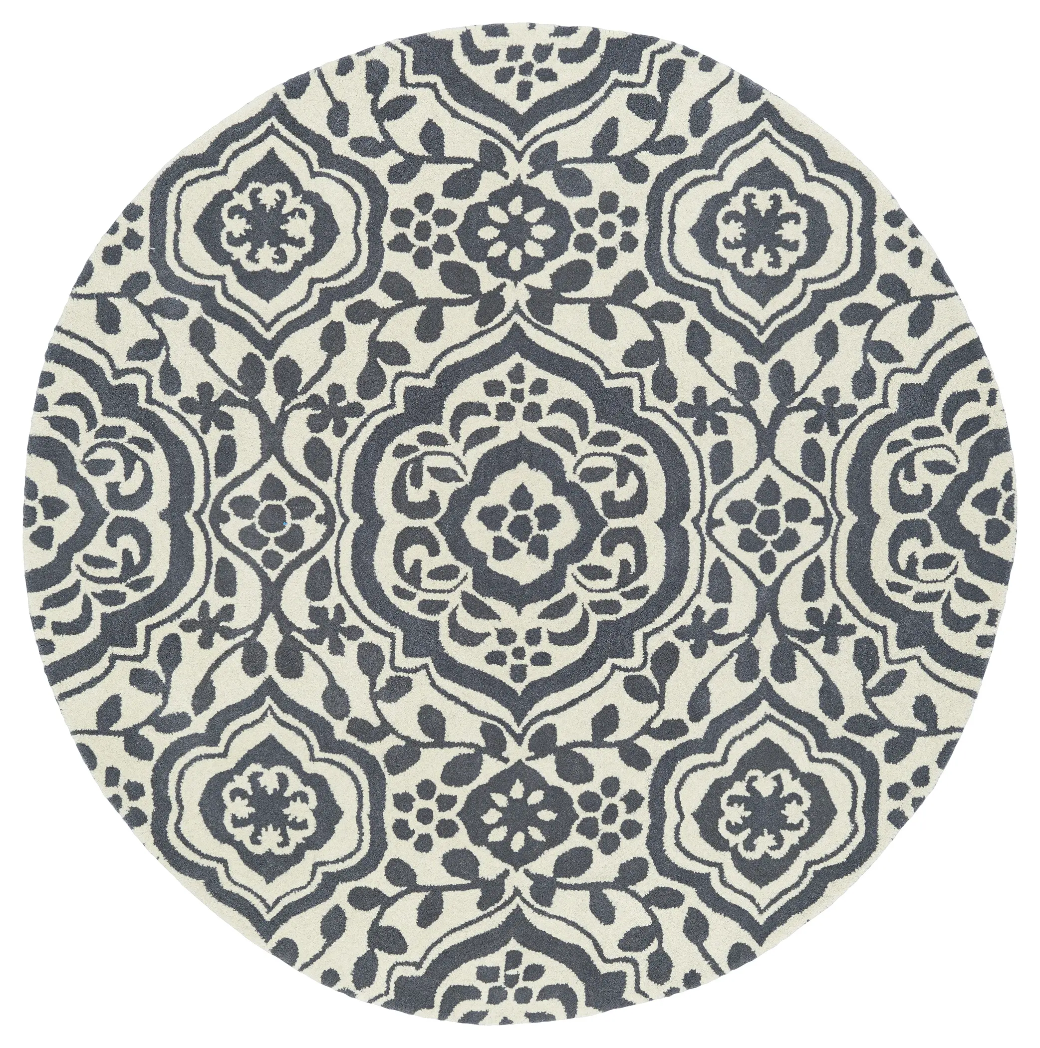 10' Round Charcoal Gray & Ivory Area Rug - Evolution-6