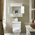 CF7004-WH Lydia Cream Bathroom Wall Cabinet