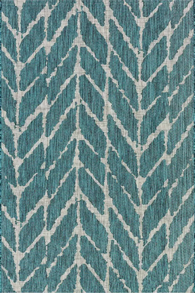 IE-02/8X11/ISLE Isle 8 x 11 Large Teal and Gray Indoor-Outdoor Rug-1