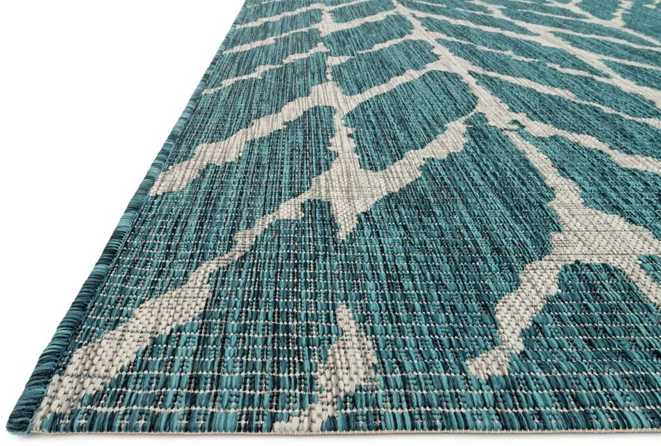 IE-02/8X11/ISLE Isle 8 x 11 Large Teal and Gray Indoor-Outdoor Rug-2