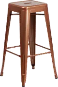 Copper Metal Stackable Bar Stool