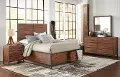 Warm Brown & Metal Modern Rustic 4 Piece Queen Bedroom Set - Studio 16