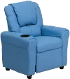 Mini Me Kids Light Blue Recliner with Cup Holder