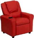 Mini Me Kids Red Recliner with Cup Holder