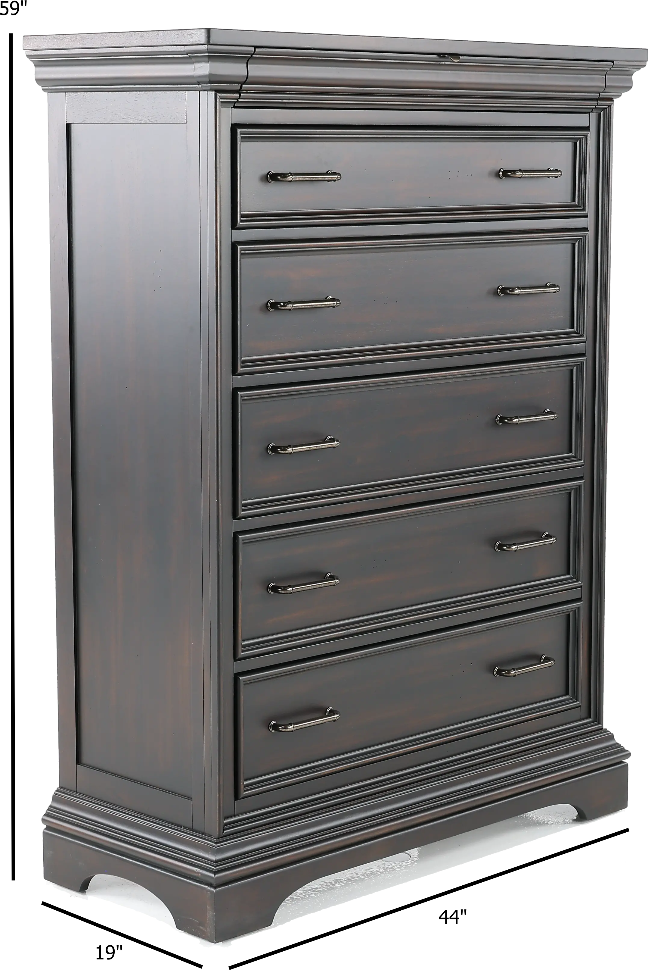 Caldwell Dark Brown Chest of Drawers-2