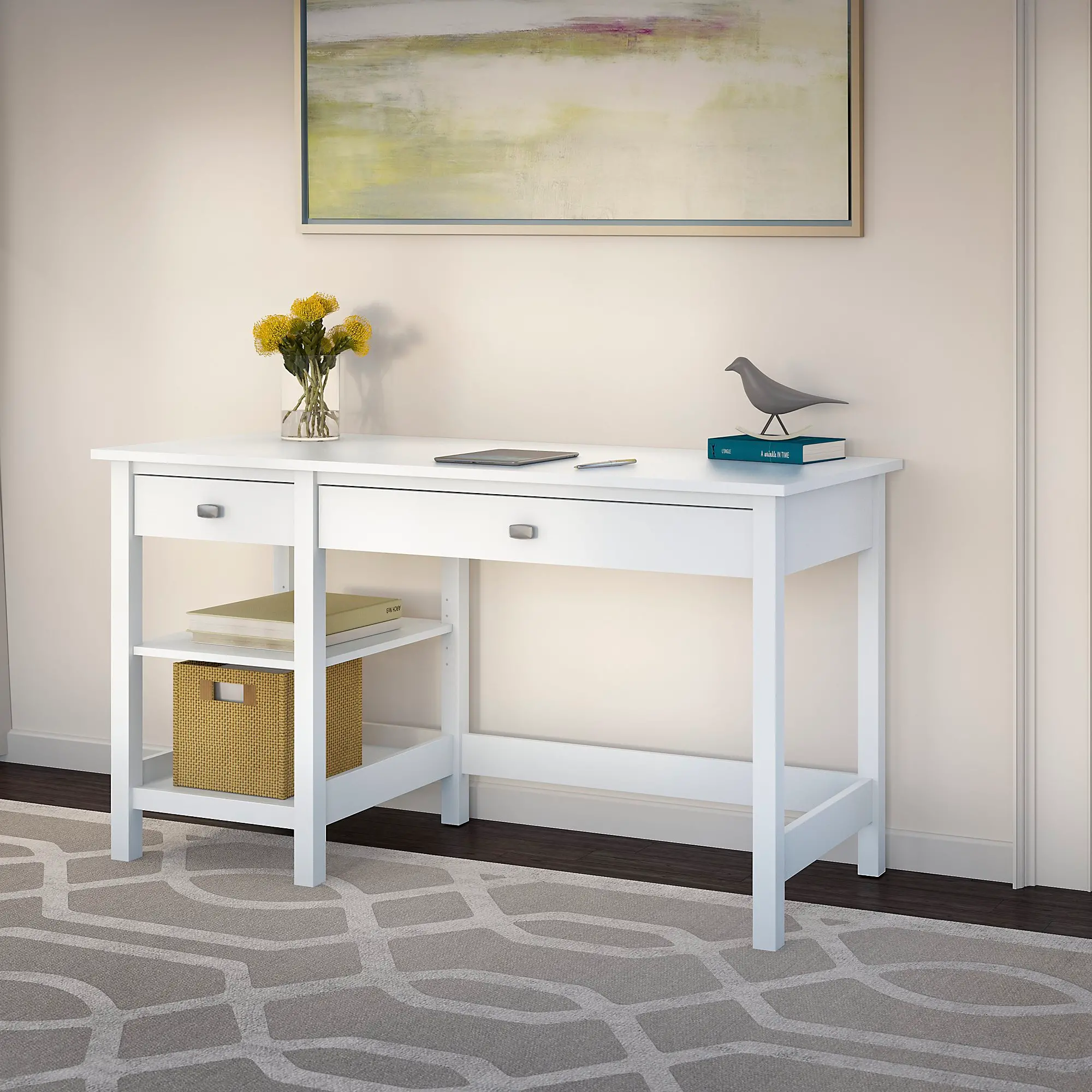 BDD154WH-03 Broadview White Computer Desk-1