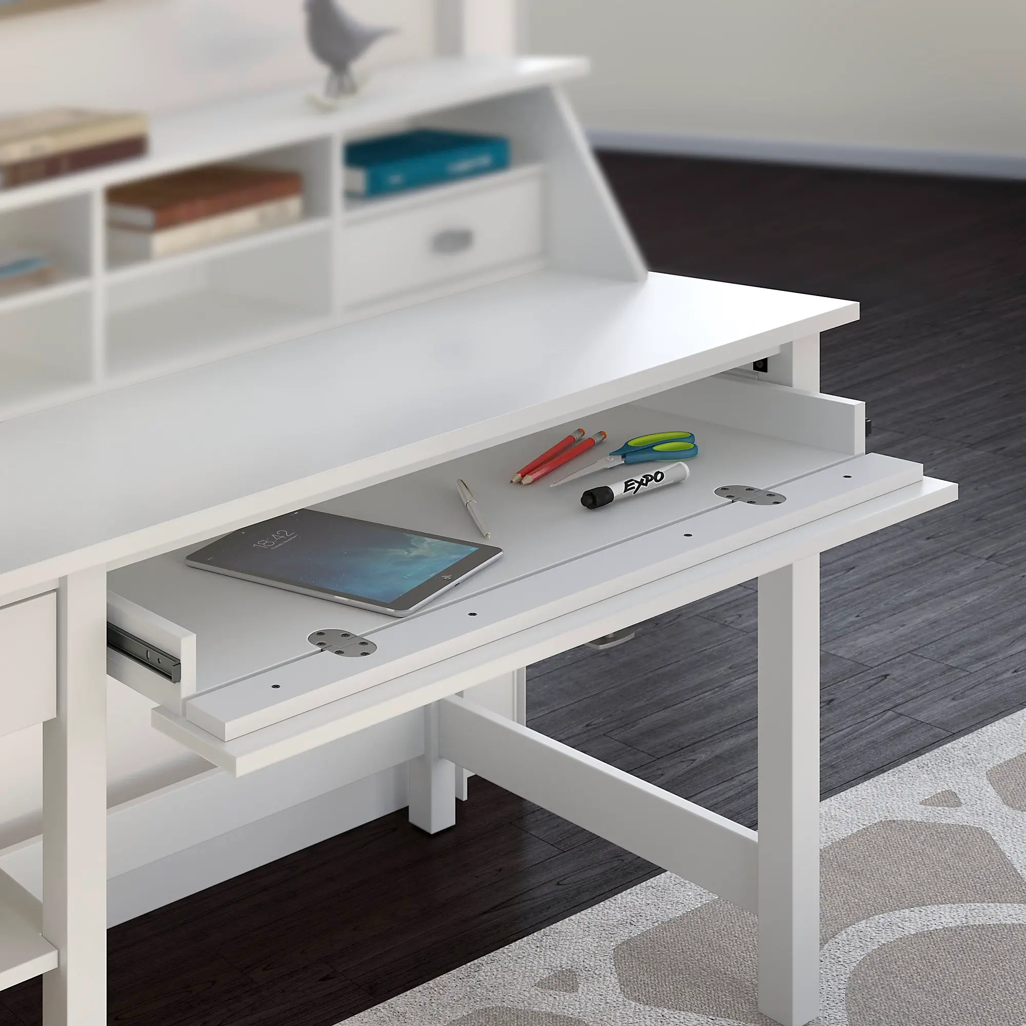 BDD154WH-03 Broadview White Computer Desk-2