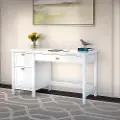 BDD254WH-03 Broadview Pure White Computer Desk with 2 Drawer Pedestal - Bush Furniture