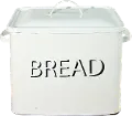 White Enamel Lidded Bread Box
