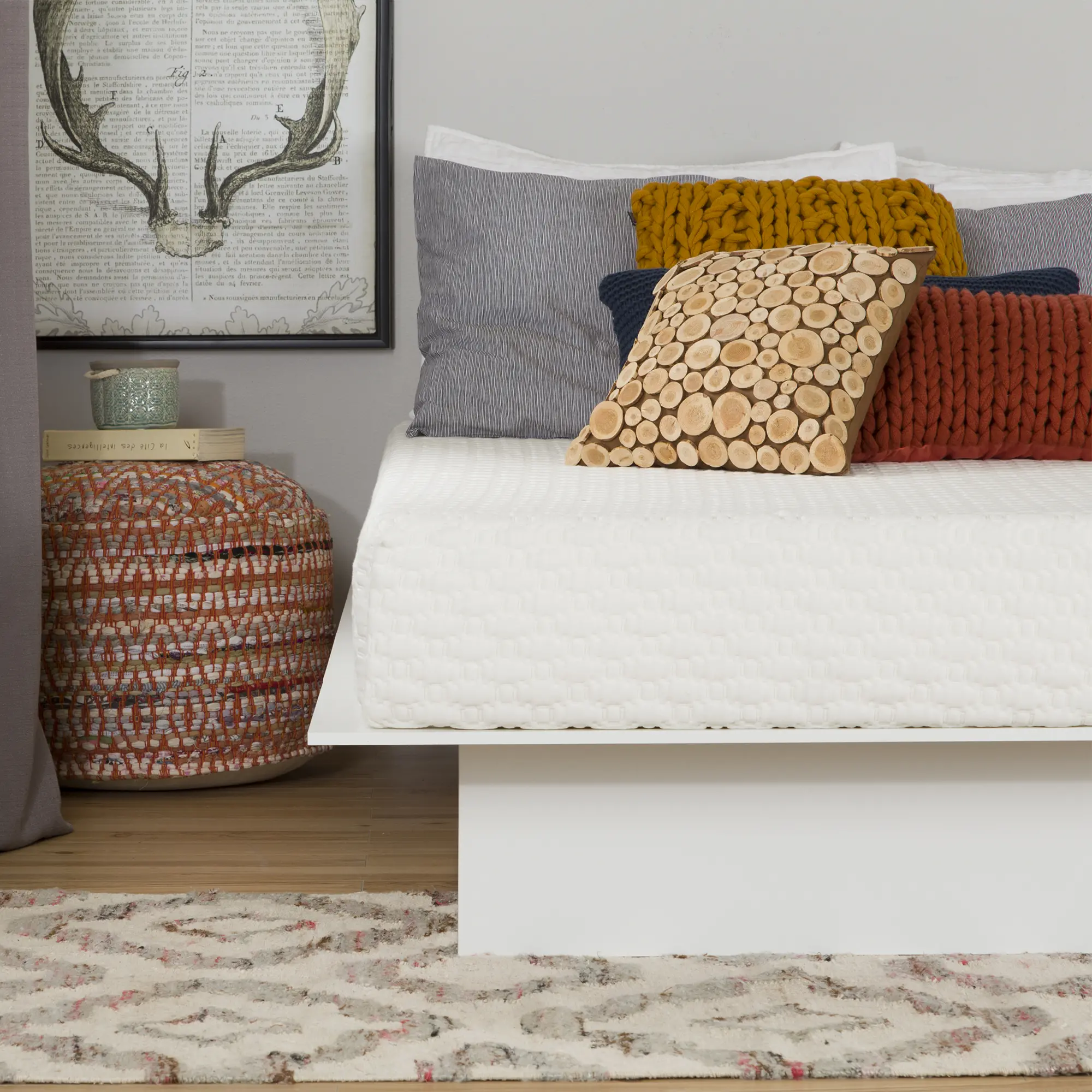 100155 White Basic 8 Inch Memory Foam Queen Mattress - Somea-2
