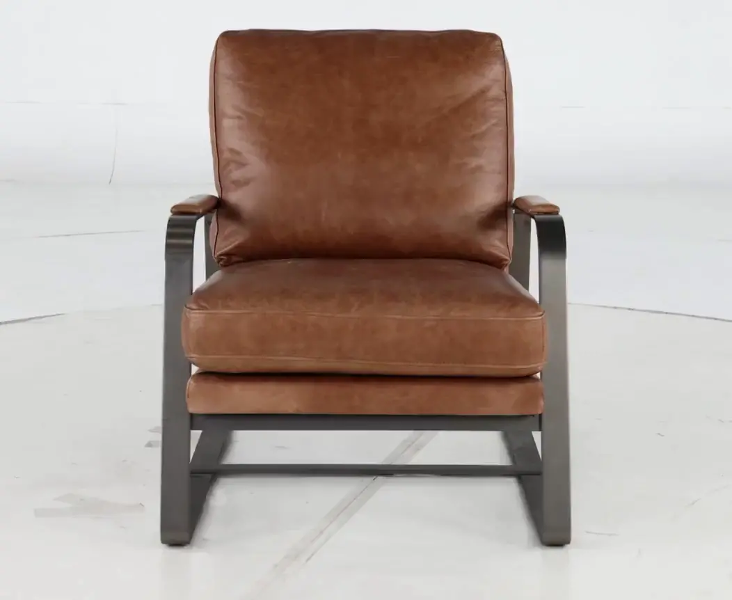 Wayne Saddle Brown Leather Accent Chair-8
