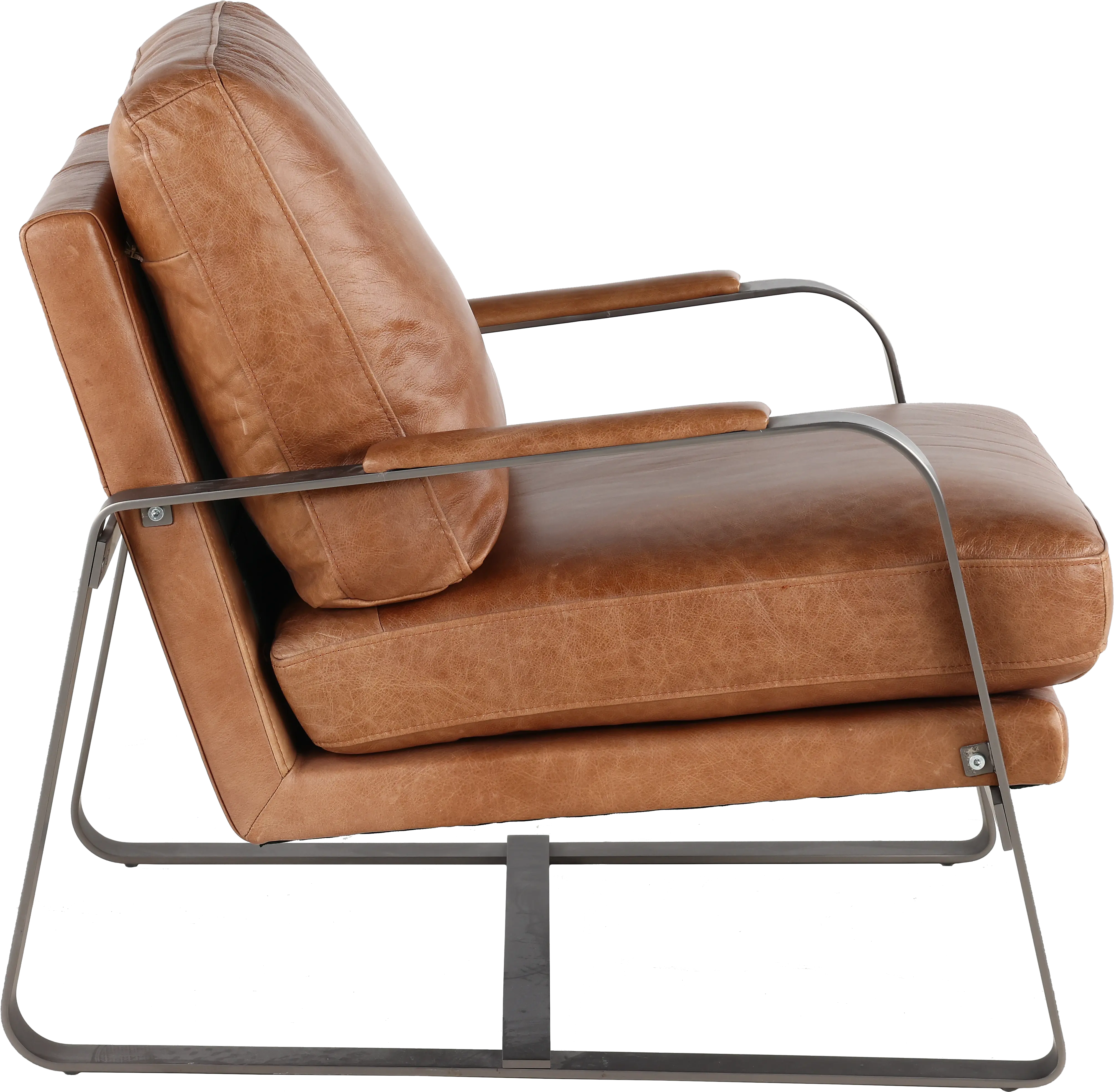 Wayne Saddle Brown Leather Accent Chair-5