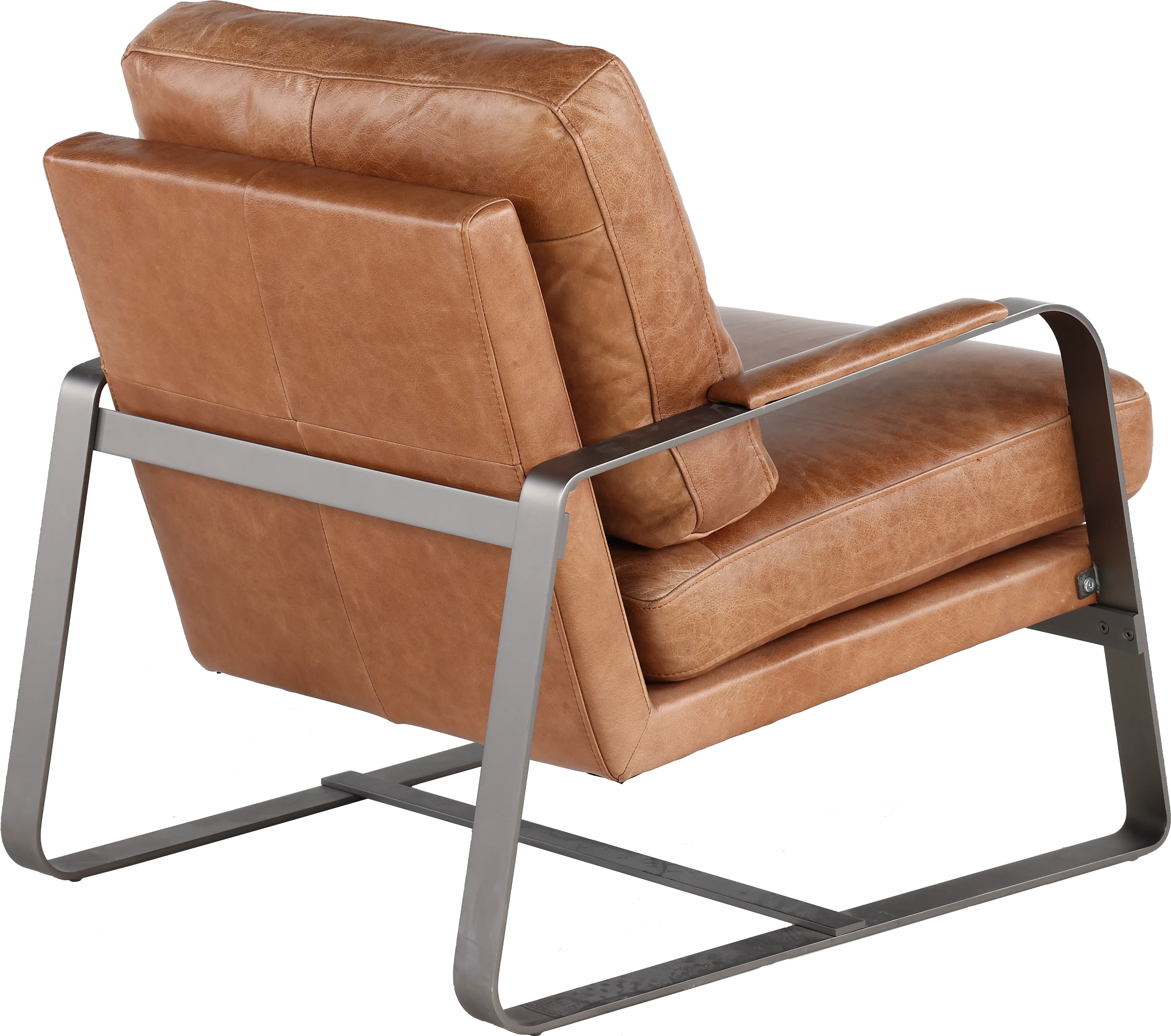 Wayne Saddle Brown Leather Accent Chair-6