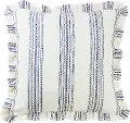 Navy Stripe Ticking Euro Sham with Ruffle
