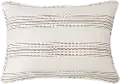 Taupe Ticking Stripe Standard Sham