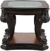 Grand Estates Brown Glass Top End Table