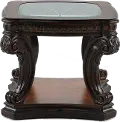 Grand Estates Brown Glass Top End Table