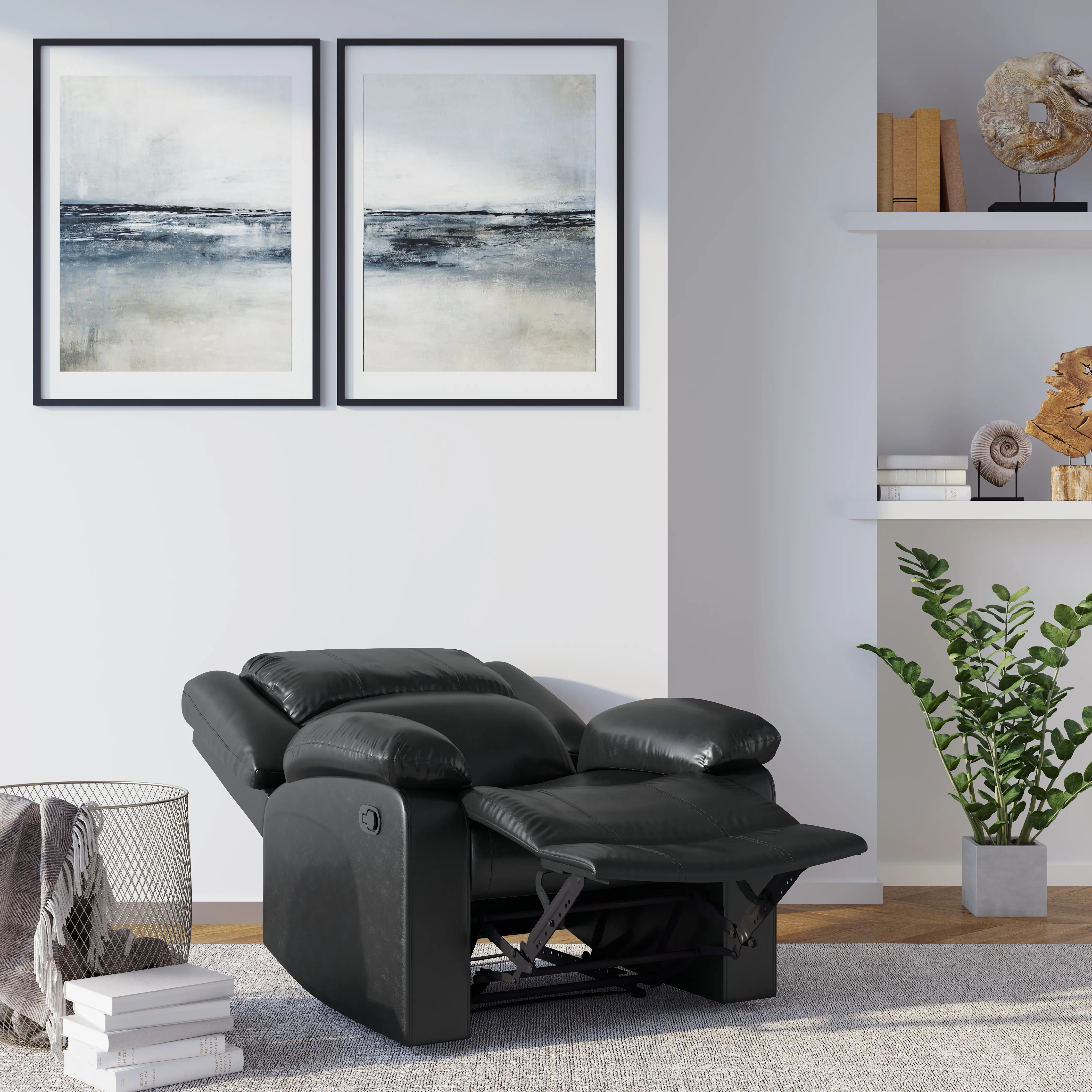 RR-PRK1CP3001 Relax-A-Lounger Preston Black Vegan Leather Recliner-3