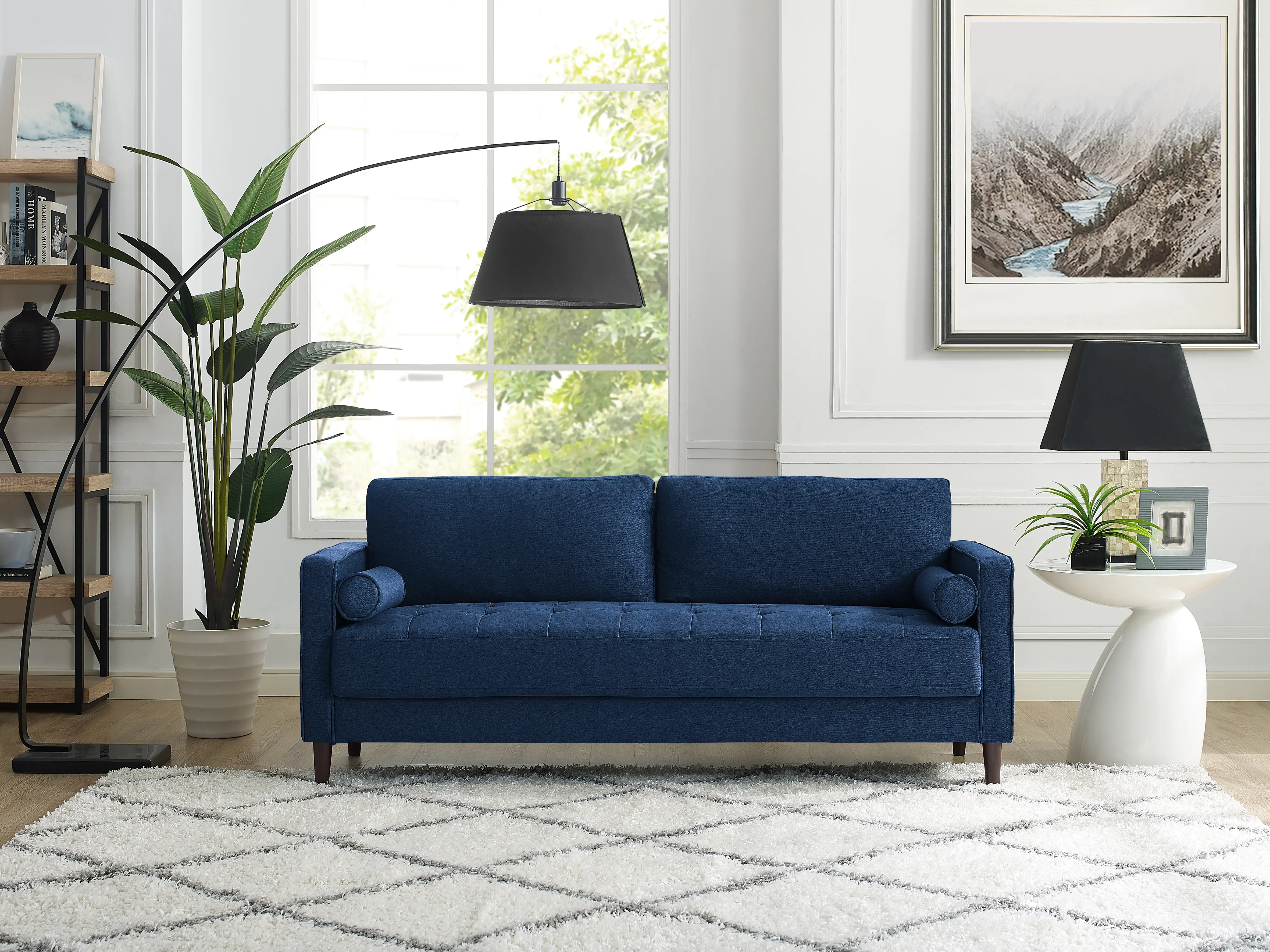 LKLGF2SP3GU3051 Lawrence Navy Blue Sofa-2