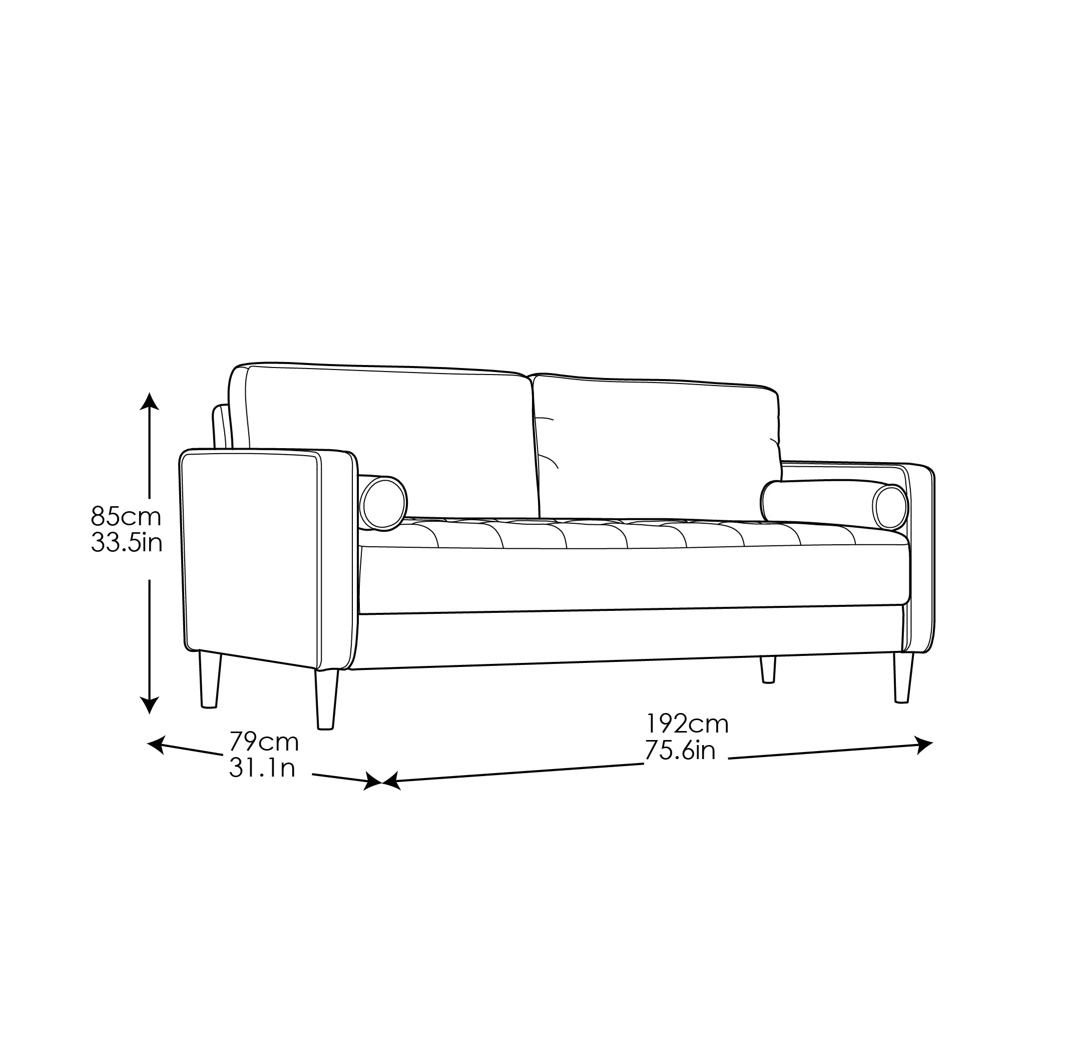 LKLGF2SP3GU3051 Lawrence Navy Blue Sofa-7