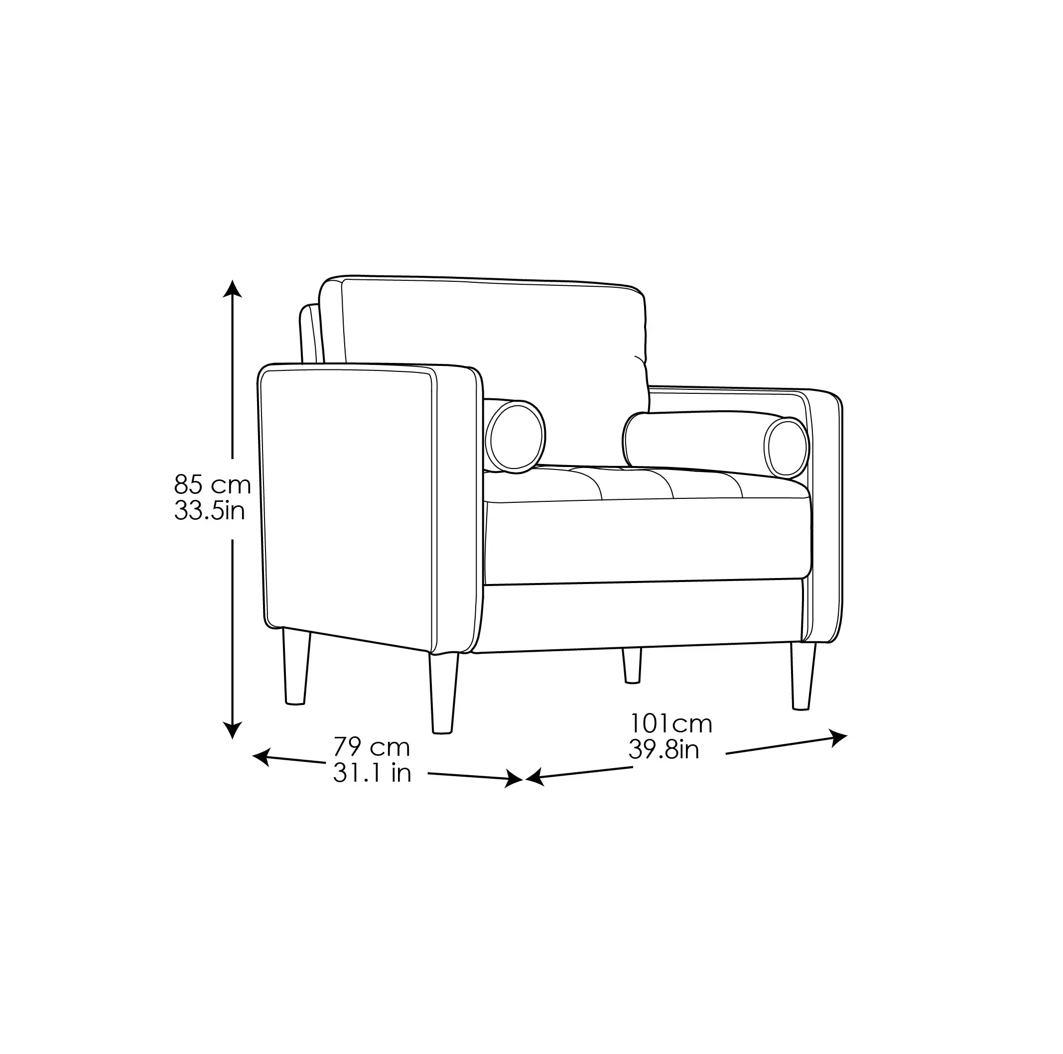 LKLGF2SP1GU3051 Lawrence Navy Blue Armchair-7