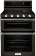 KFGD500EBS KitchenAid Double Oven Gas Range - 6.0 cu. ft. Black Stainless Steel
