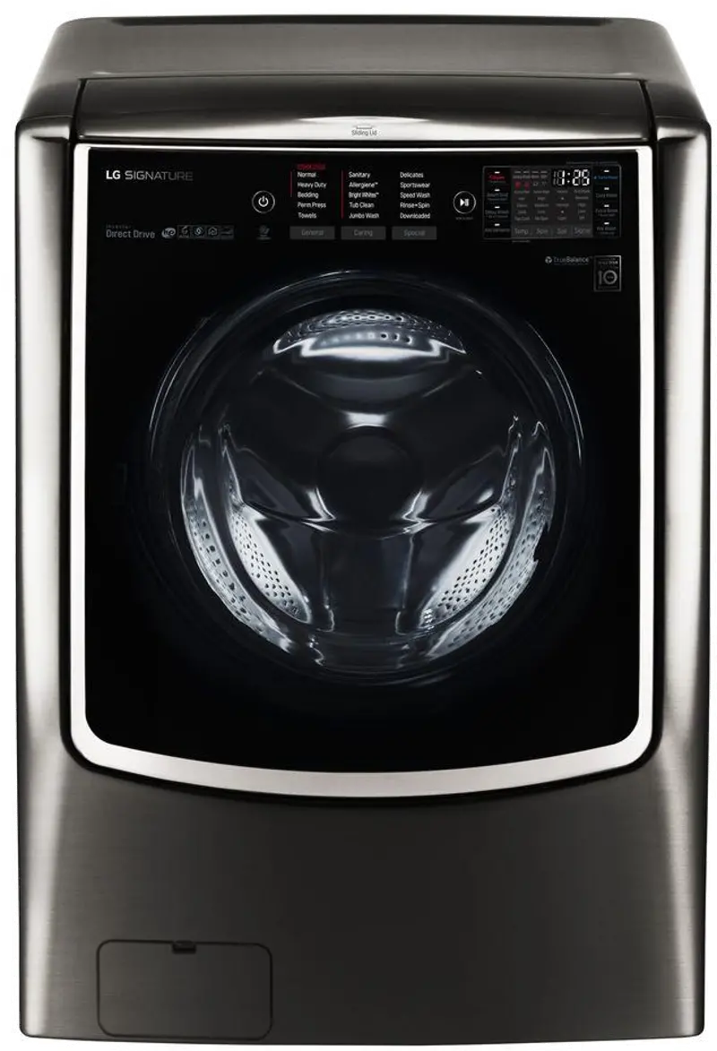 LG Signature 5.8 cu. ft. Front Load Washer - Black Stainless Steel