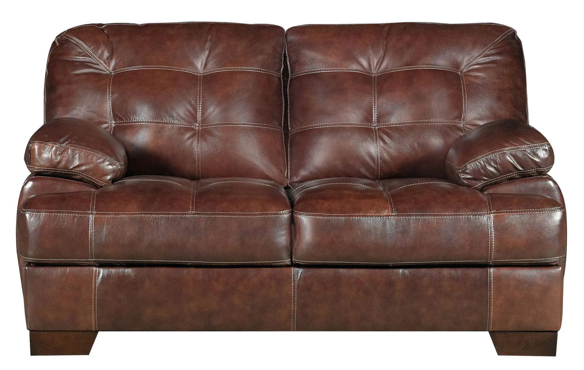 Amarillo Walnut Brown Leather Loveseat-9