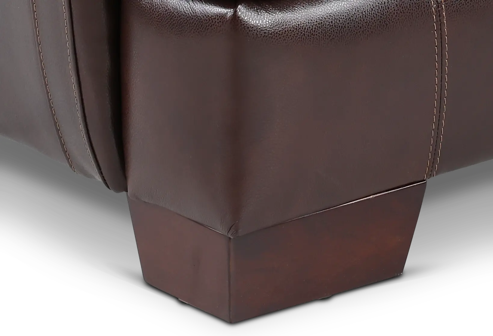 Amarillo Walnut Brown Leather Loveseat-6