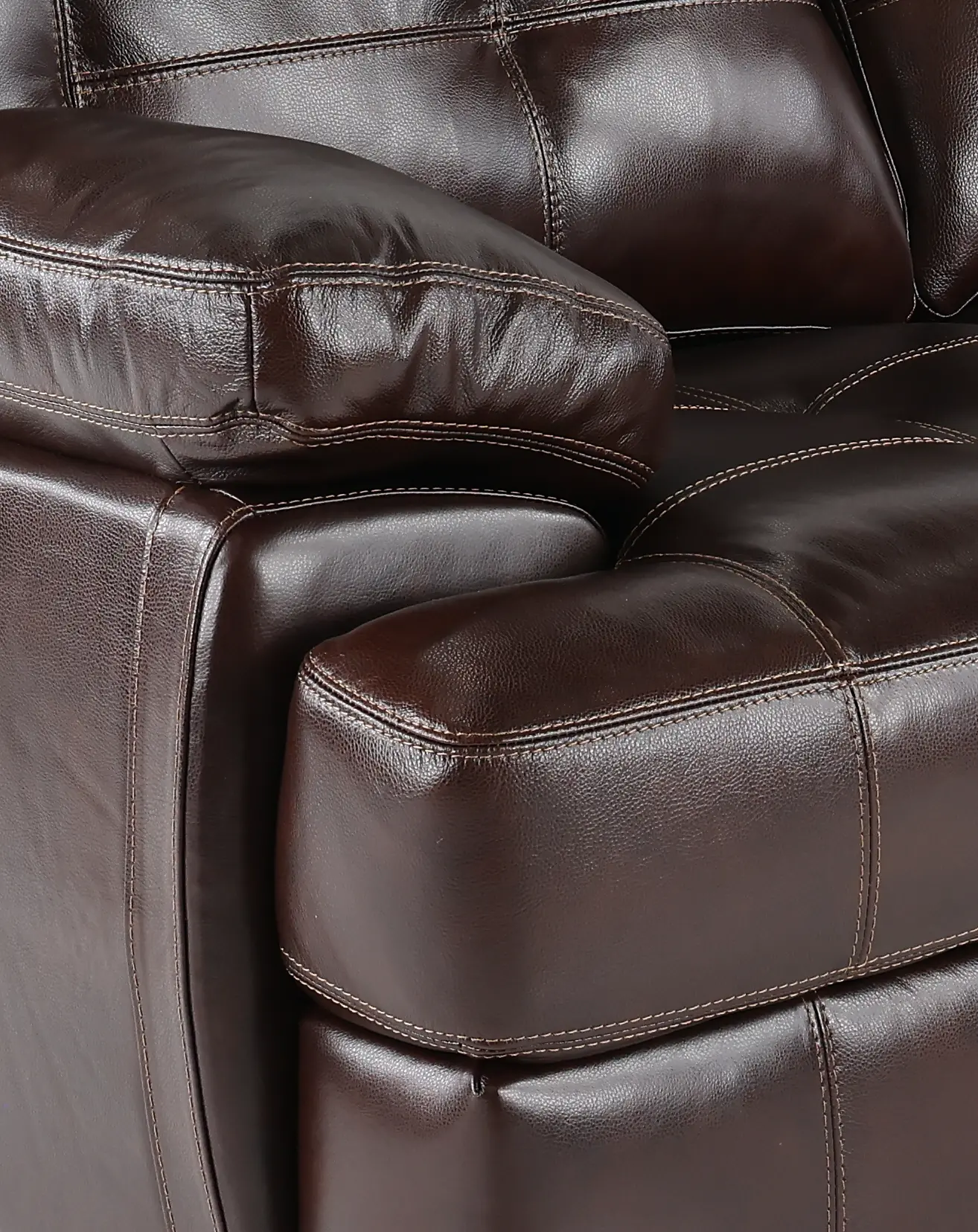 Amarillo Walnut Brown Leather Loveseat-7