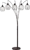 Copper Bronze 5 Light Arch Floor Lamp with Metal Shades